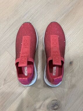 Michael Kors Pink Crystal  Knit Slip-On Sneakers